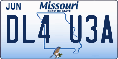 MO license plate DL4U3A