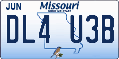 MO license plate DL4U3B