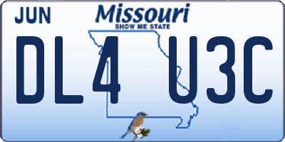 MO license plate DL4U3C