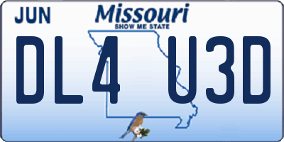 MO license plate DL4U3D
