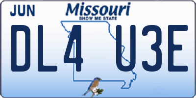 MO license plate DL4U3E