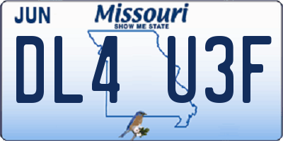 MO license plate DL4U3F