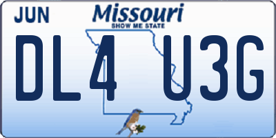 MO license plate DL4U3G