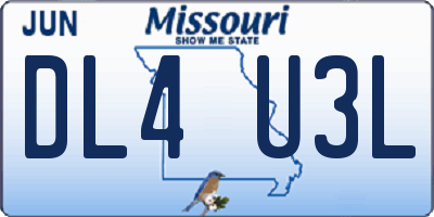 MO license plate DL4U3L