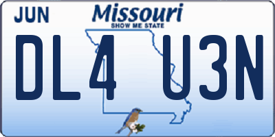 MO license plate DL4U3N