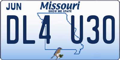 MO license plate DL4U3O