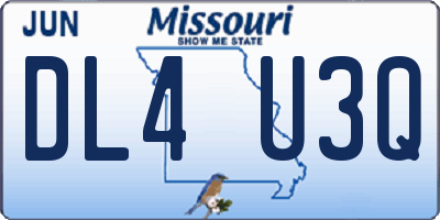 MO license plate DL4U3Q