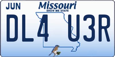 MO license plate DL4U3R