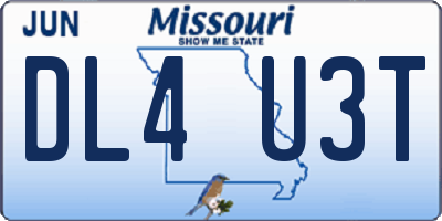 MO license plate DL4U3T