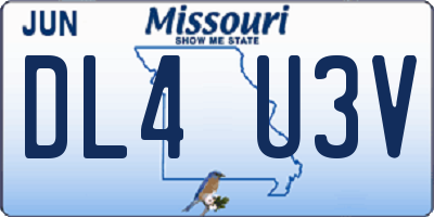 MO license plate DL4U3V