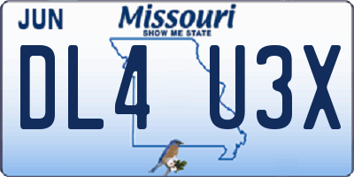 MO license plate DL4U3X