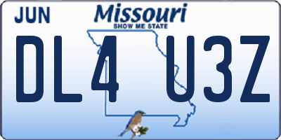 MO license plate DL4U3Z