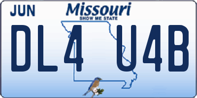MO license plate DL4U4B
