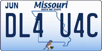 MO license plate DL4U4C