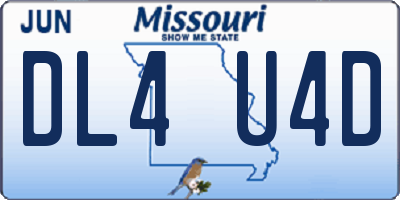 MO license plate DL4U4D