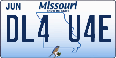 MO license plate DL4U4E