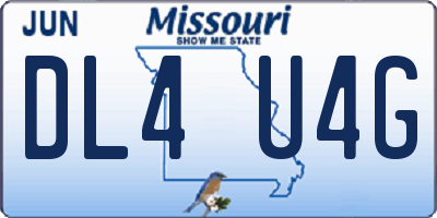 MO license plate DL4U4G