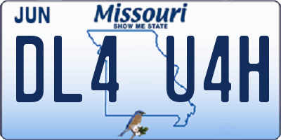 MO license plate DL4U4H
