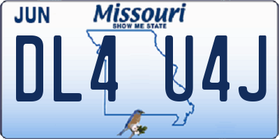 MO license plate DL4U4J