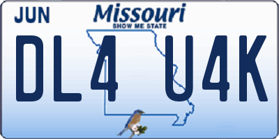 MO license plate DL4U4K