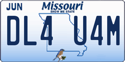 MO license plate DL4U4M