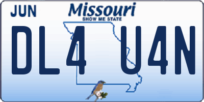 MO license plate DL4U4N