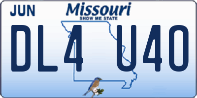 MO license plate DL4U4O