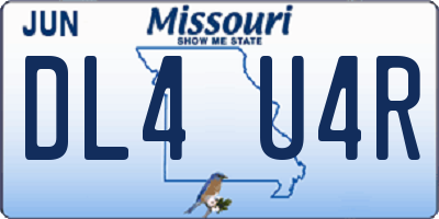 MO license plate DL4U4R
