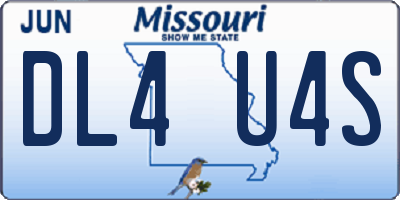 MO license plate DL4U4S