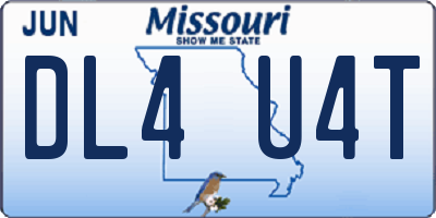 MO license plate DL4U4T