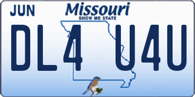 MO license plate DL4U4U