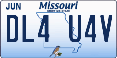 MO license plate DL4U4V