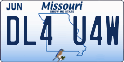MO license plate DL4U4W