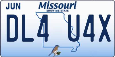 MO license plate DL4U4X
