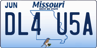 MO license plate DL4U5A
