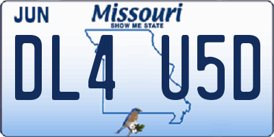 MO license plate DL4U5D