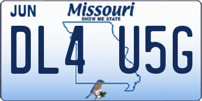 MO license plate DL4U5G