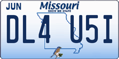 MO license plate DL4U5I