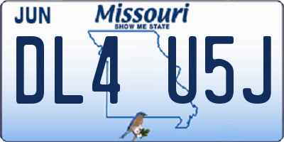 MO license plate DL4U5J