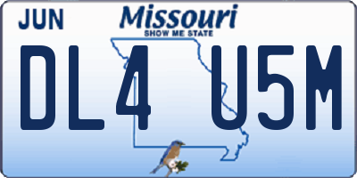 MO license plate DL4U5M