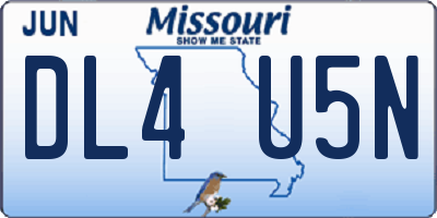 MO license plate DL4U5N