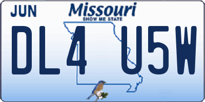 MO license plate DL4U5W