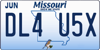 MO license plate DL4U5X