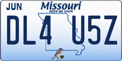MO license plate DL4U5Z