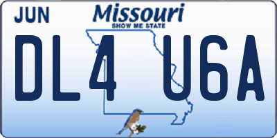 MO license plate DL4U6A
