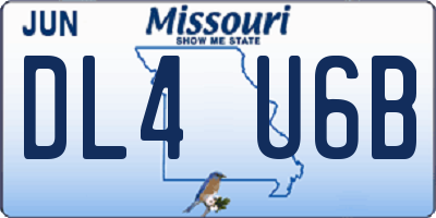 MO license plate DL4U6B