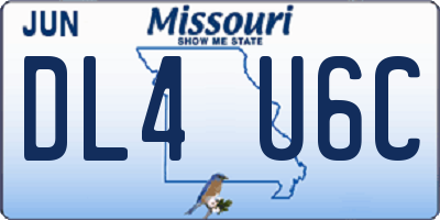 MO license plate DL4U6C