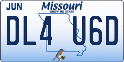 MO license plate DL4U6D