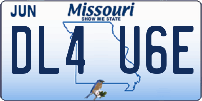 MO license plate DL4U6E