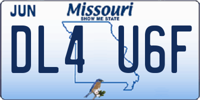 MO license plate DL4U6F